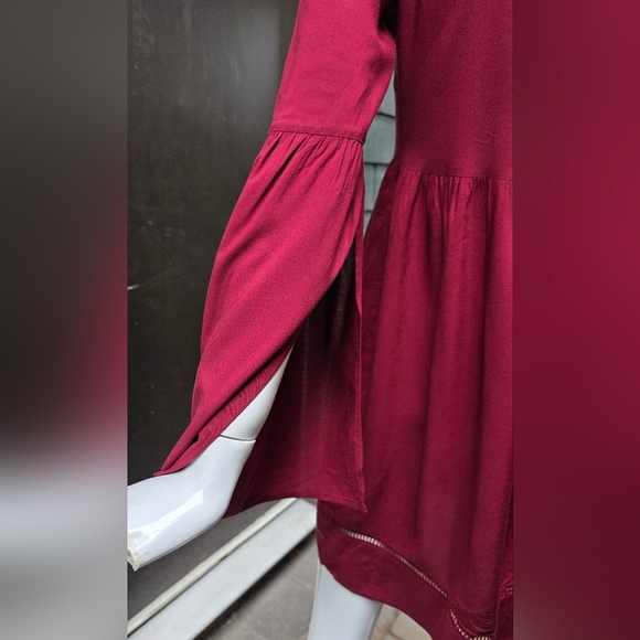 Knox Rose Boho Embroidered Red Smock Top. XS Rayon - Picture 4 of 13